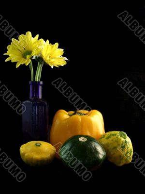 Vegetables and Flowers Still Life