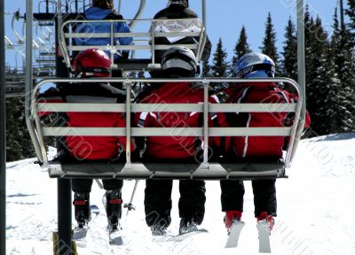 children on a chairlift