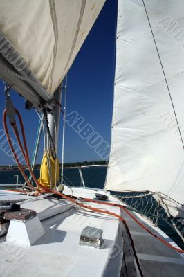 Under a sail