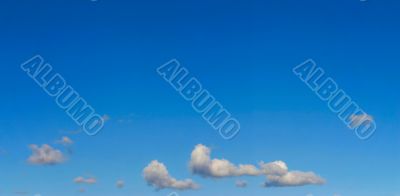 bright sky panorama  with a few clouds