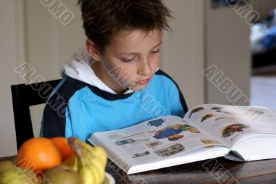 Boy reading.