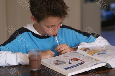Boy reading.
