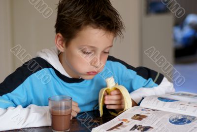 Boy reading.