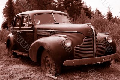 antique sepia car