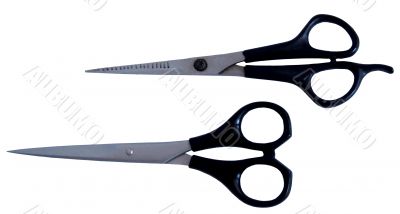 Hairdresser scissors,  isolated