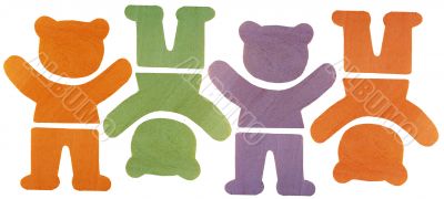 color teddy wood background