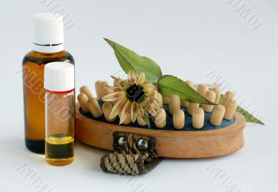 Oil, wood massage and sunflower