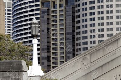 Office Building And Street Lamp