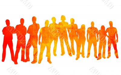 textures style of people silhouettes