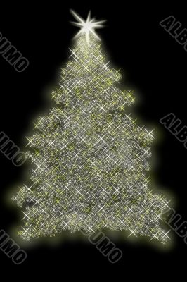 Christmas Tree Made of Lights Illustration