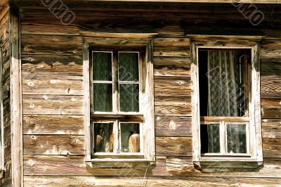 The windows of rural house