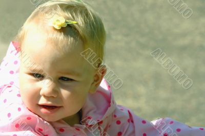 Baby with a hair-pin