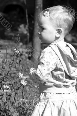 Girl and the flowers