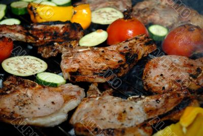 steak on the grill
