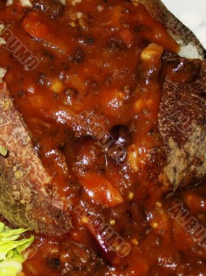 chilli in a baked potato