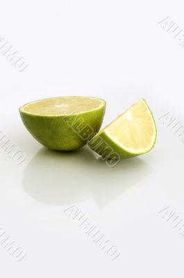 Pieces of lime isolated