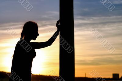 girl having a sunset rest