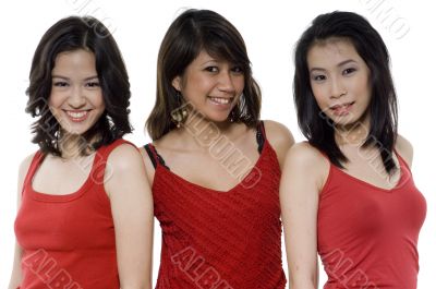 Three Friends In Red