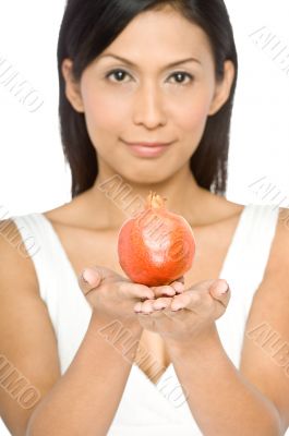 Holding Pomegranate