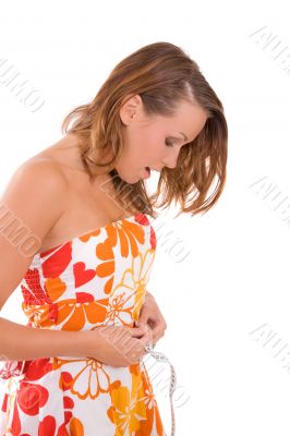 Measuring her waist