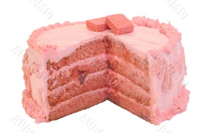 Cut Strawberry Cake