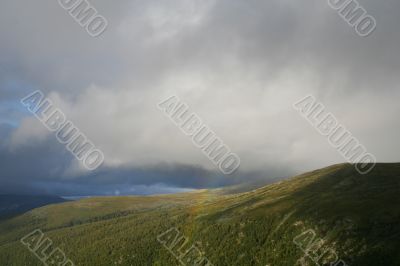 Rainbow in the high in mountain