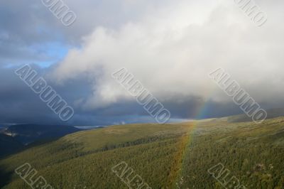 Rainbow in the high in mountain