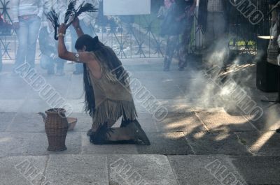 indians doing a ritual dance
