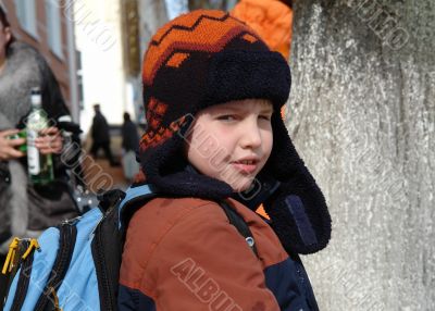 boy in a winter cap