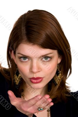 Blowing a kiss
