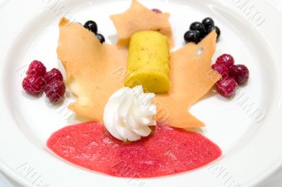 Lemon Custard on a Tuile