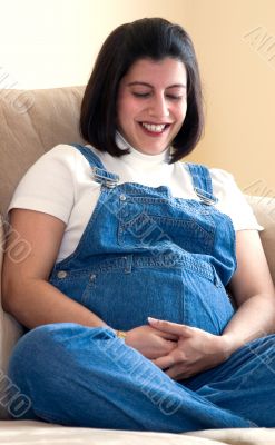 Pregnant woman smiling