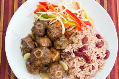 Oxtail Curry with Rice - Caribbean Style