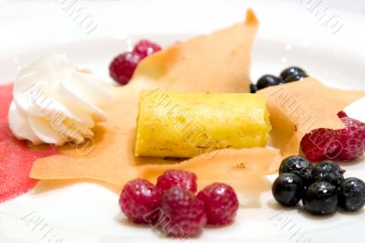 Lemon Custard on a Tuile