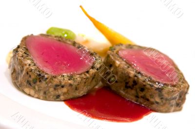 Roasted Venizon with Mushroom Duxelles