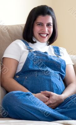 Pregnant woman smiling
