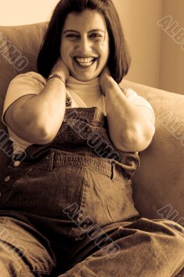 Pregnant woman smiling