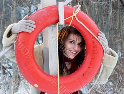 Playing with a life preserver