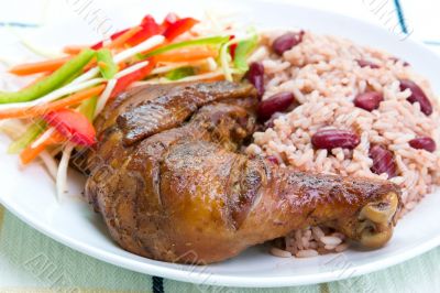 Jerk Chicken with Rice - Caribbean Style