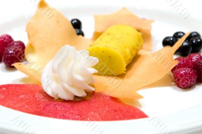 Lemon Custard on a Tuile