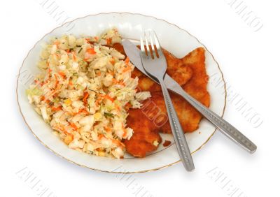 vegetable salad with cutlery