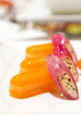 Candy cane and gold beets saute