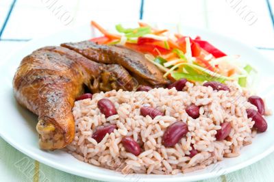 Jerk Chicken with Rice - Caribbean Style