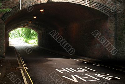 Road into tunnel