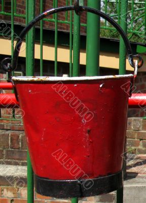 deep red fire bucket