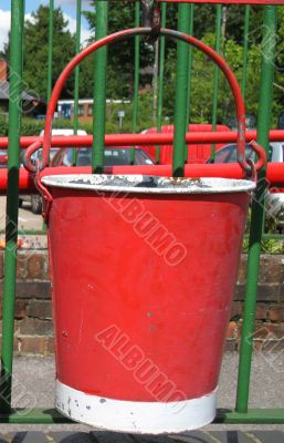 Red fire bucket