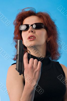 woman with pistol