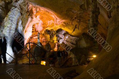Tourists in cave