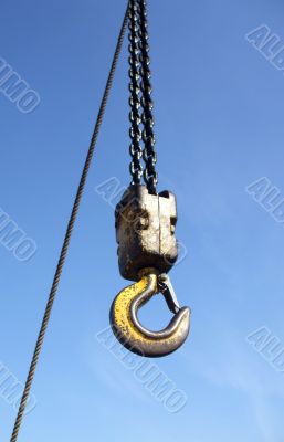 Pulley Hook and Bright Blue Sky
