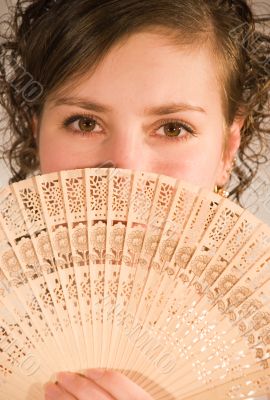 The girl with a fan